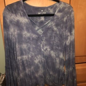 AE Long Sleeve Faux Wrap top